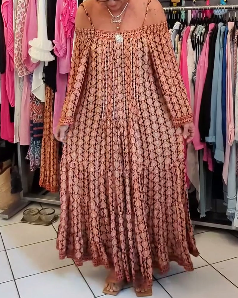 Bohemian Style Suspender Loose Dress