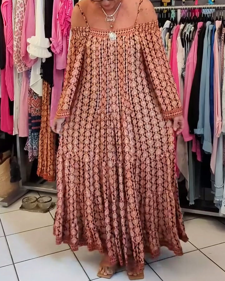 Bohemian Style Suspender Loose Dress