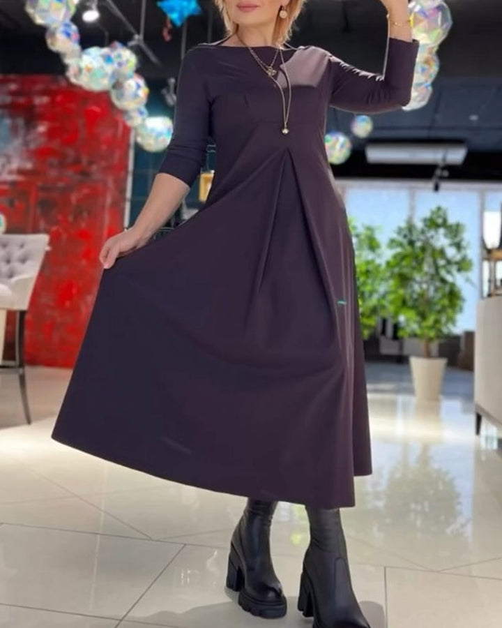 Elegant A-Line Long Sleeve Dress