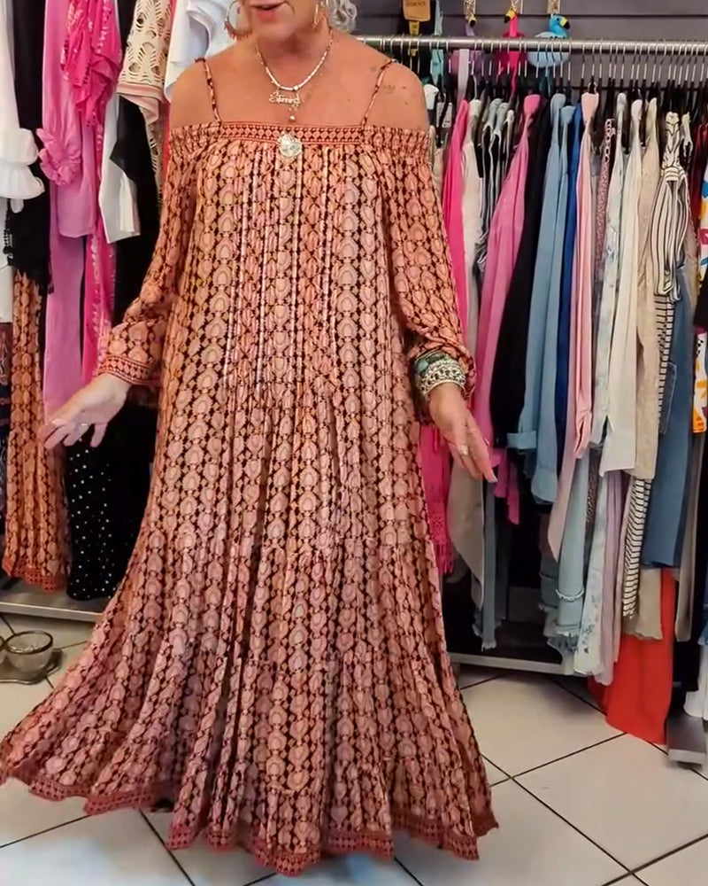 Bohemian Style Suspender Loose Dress