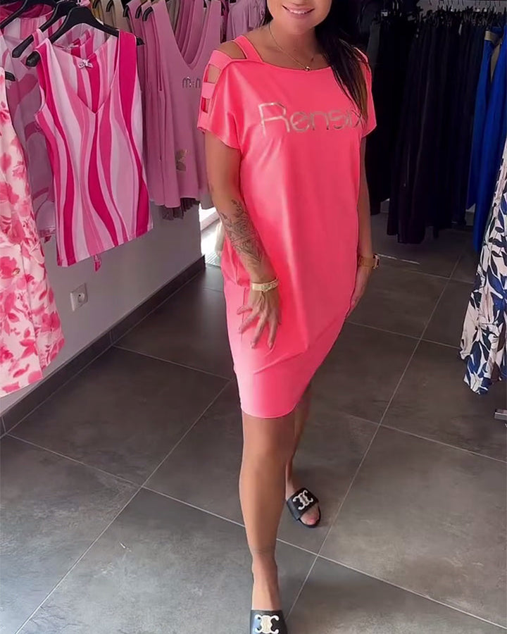 Off-Shoulder Printed Fashionable Dress