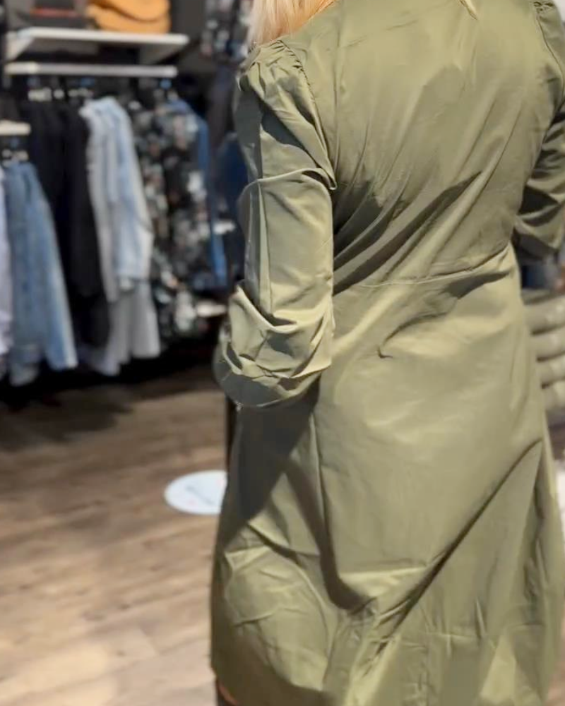 Casual Long Sleeve Button Dress