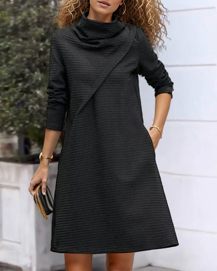 High neck pocket couture dress