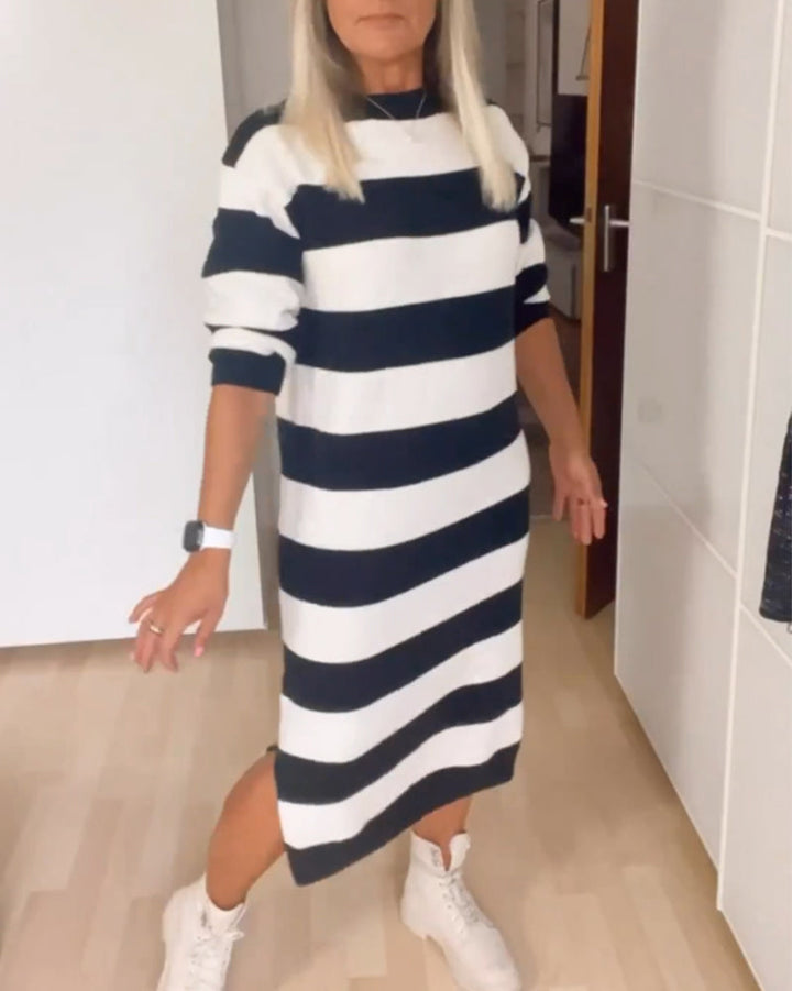 Round Neck Striped Dress