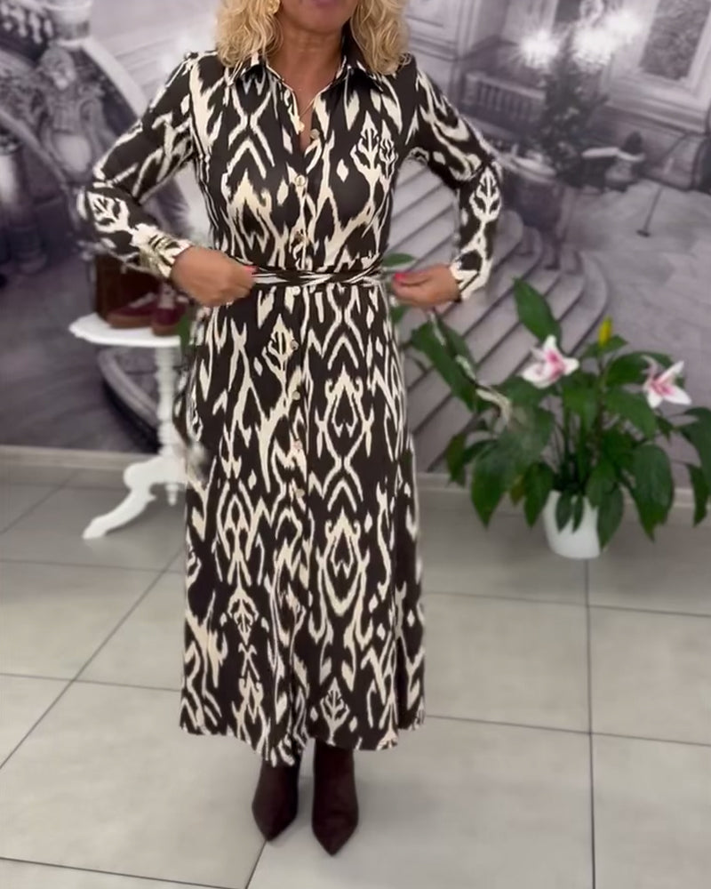 Geometric-Print Dress