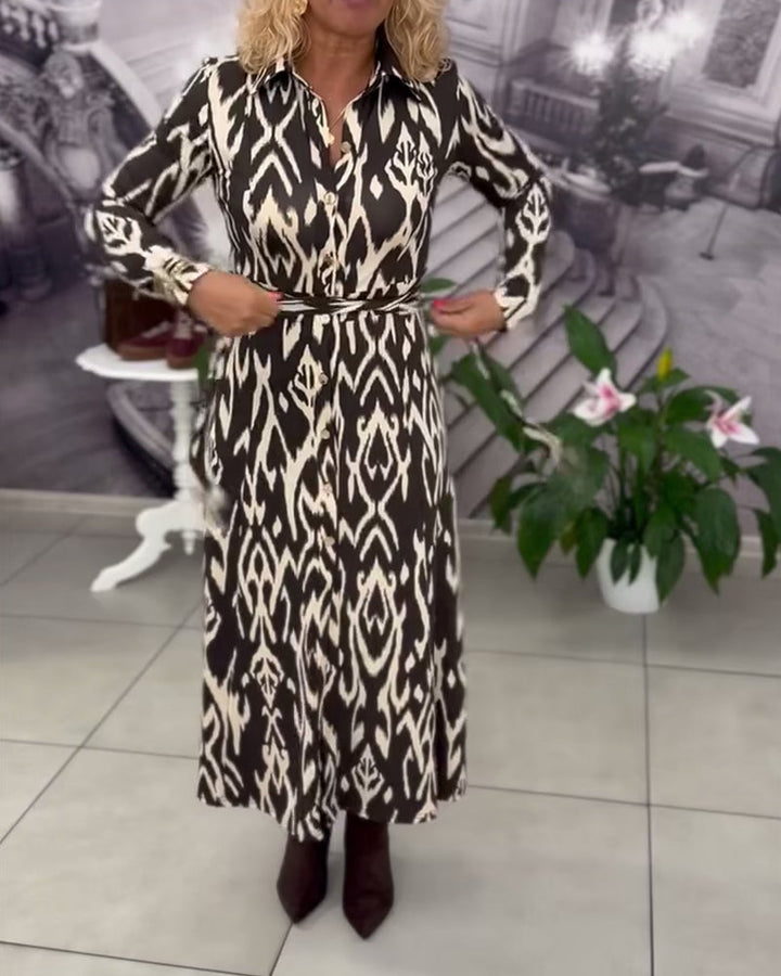 Geometric-Print Dress