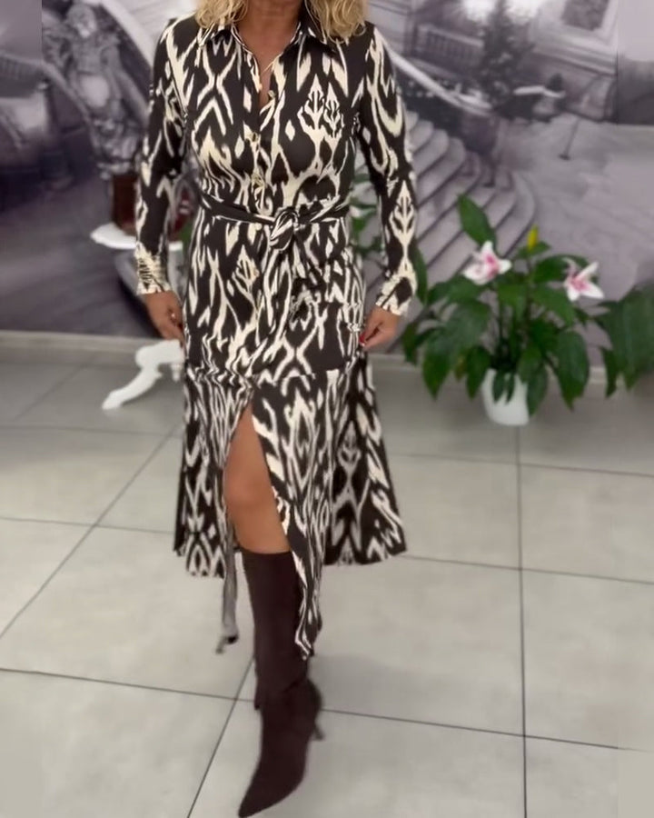 Geometric-Print Dress