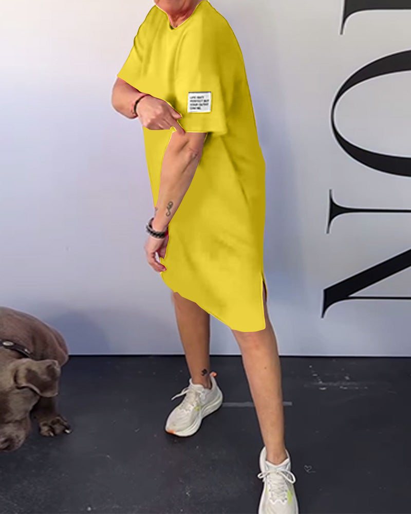 Round Neck Casual Short Sleeve Simple Dress