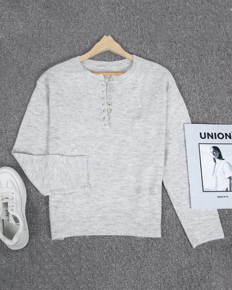Casual solid color sweater