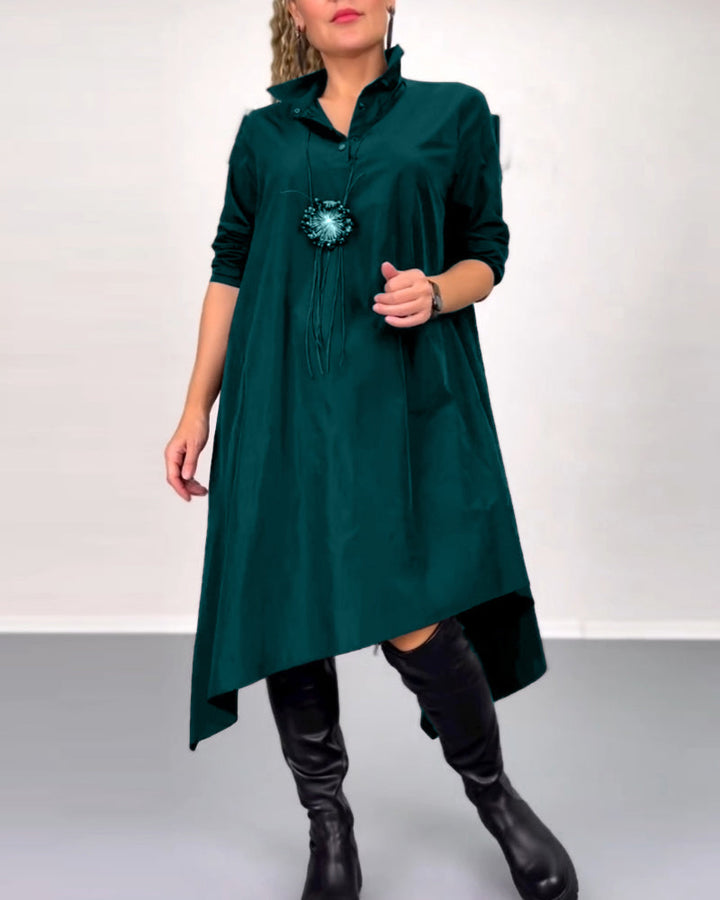 Solid color irregular casual dress