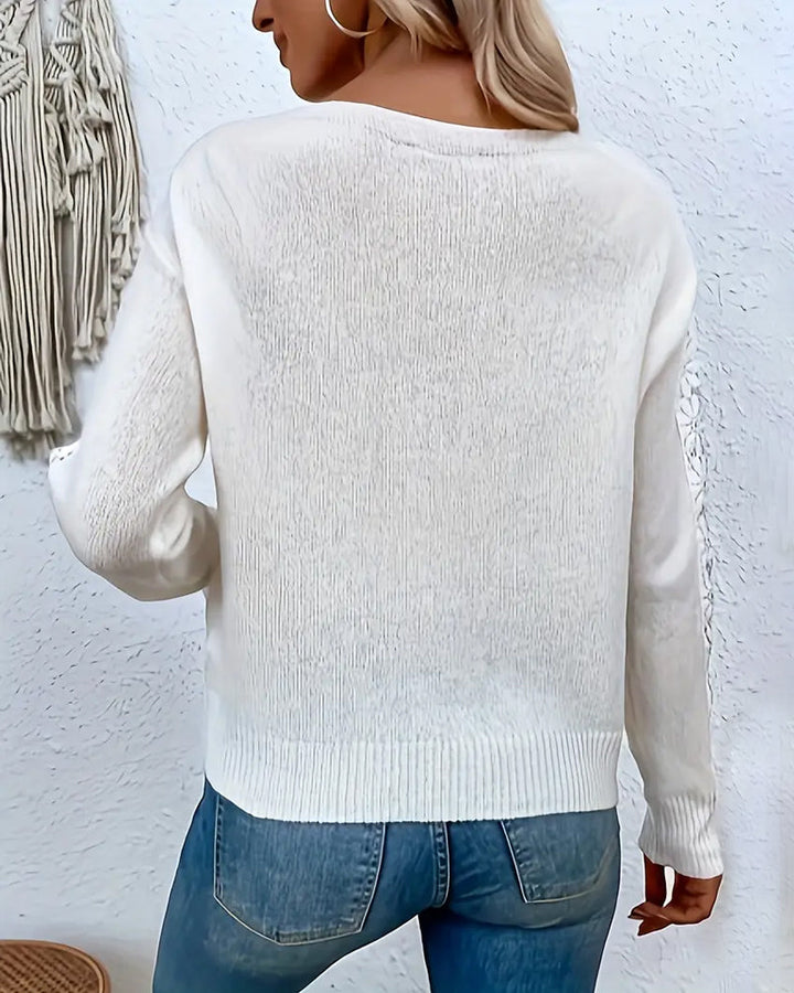 Mesh Lace Panel Sweater