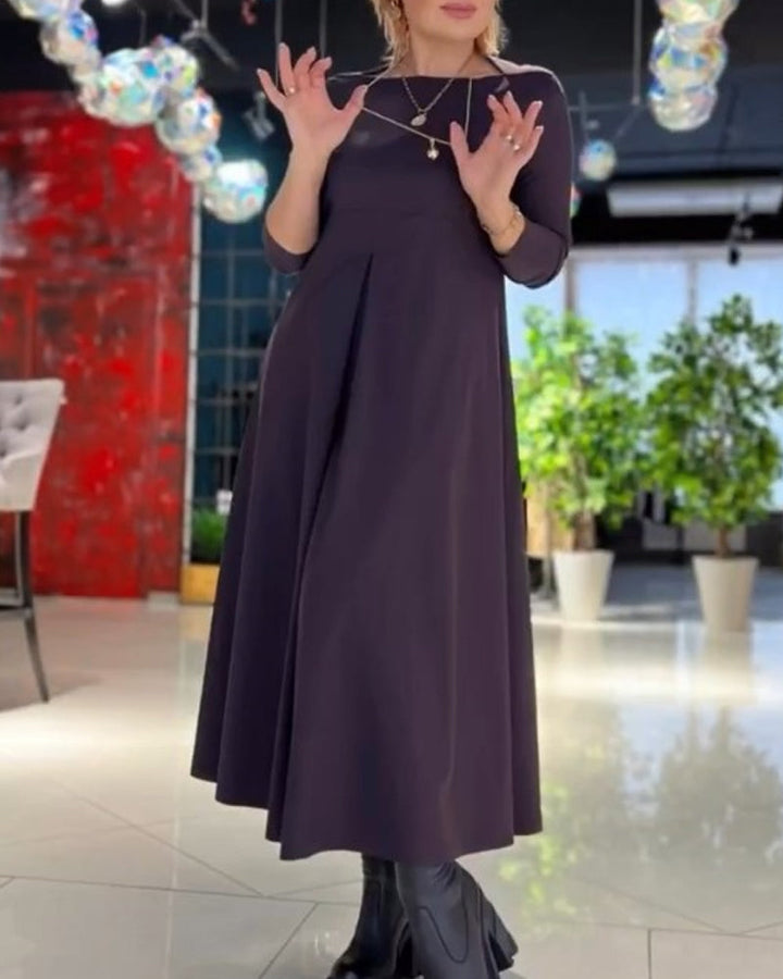 Elegant A-Line Long Sleeve Dress