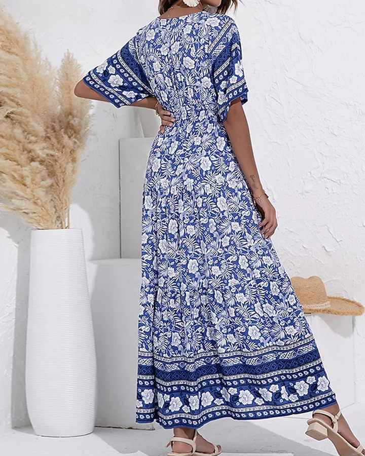 V-Neck Floral Dress