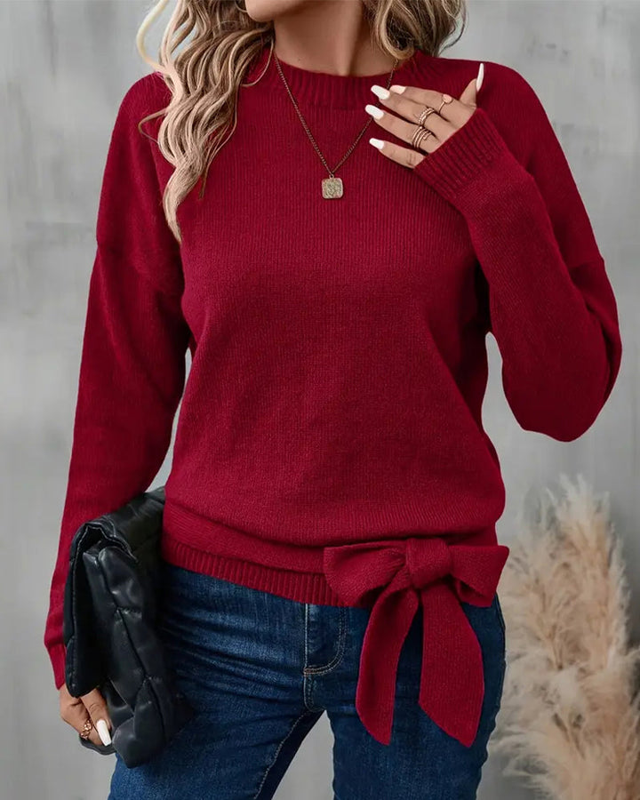Round Neck Strap Design Sweater