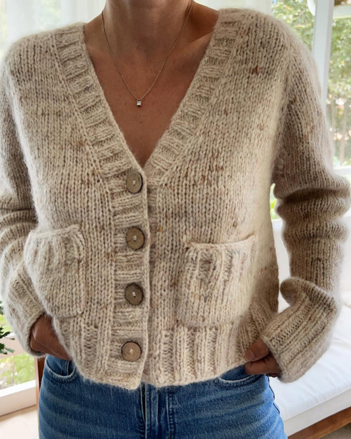 V-neck button down casual cardigan