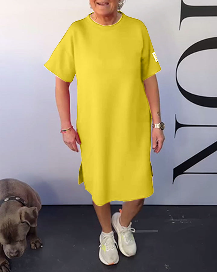 Round Neck Casual Short Sleeve Simple Dress