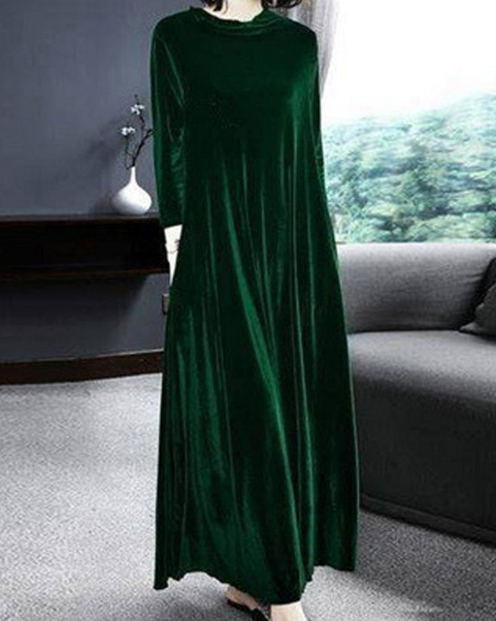 Long sleeve velvet dress