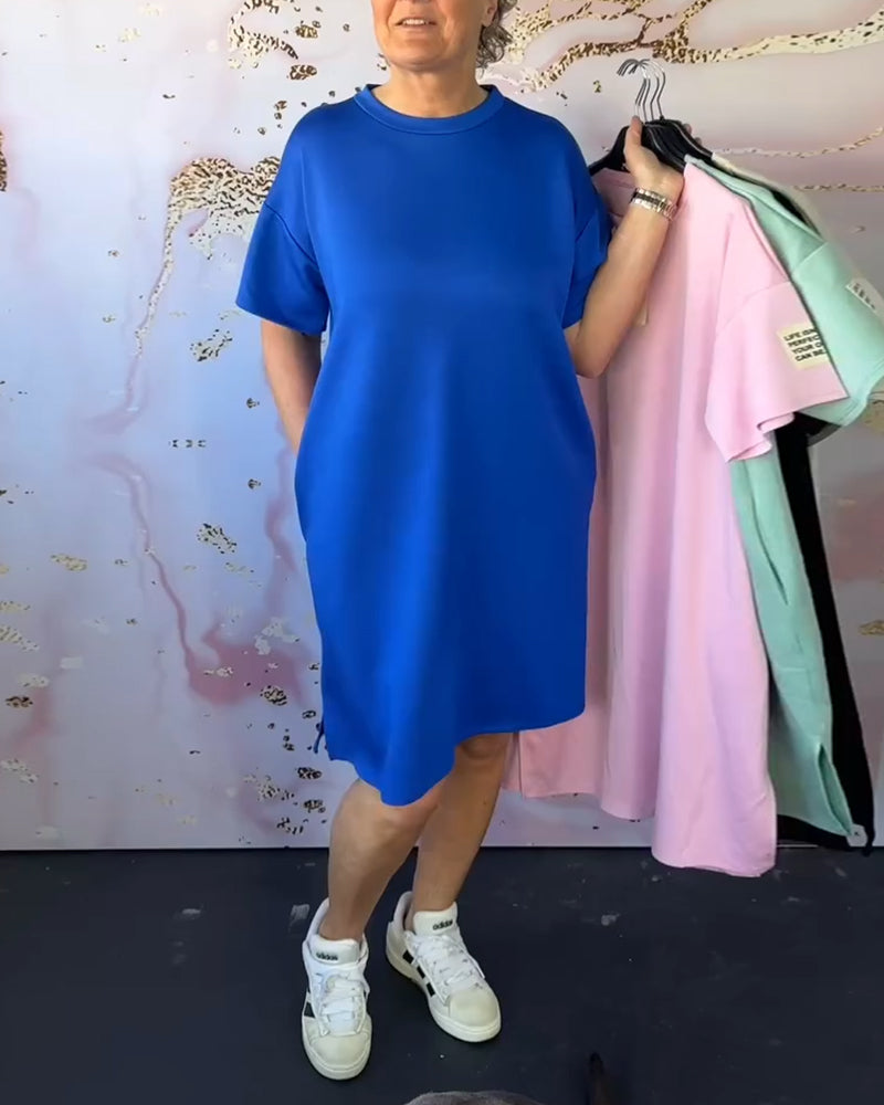 Round Neck Casual Short Sleeve Simple Dress