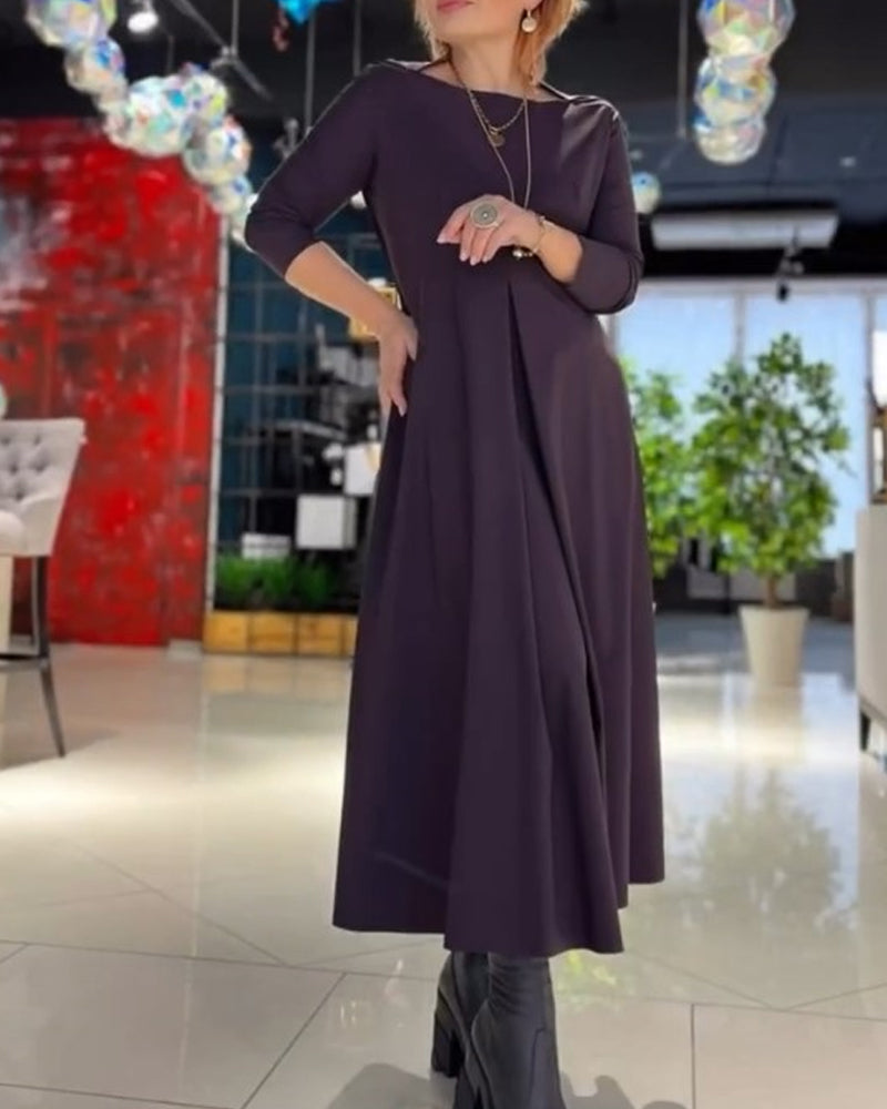 Elegant A-Line Long Sleeve Dress