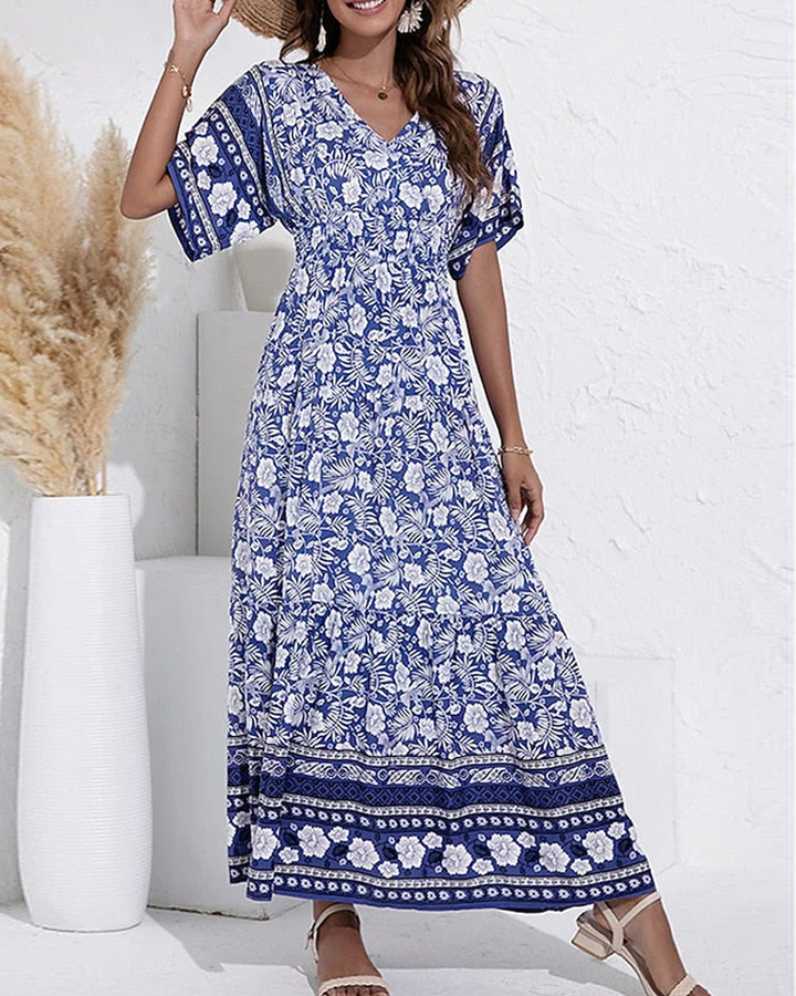 V-Neck Floral Dress