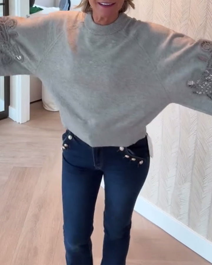 Turtleneck Three-Quarter Sleeve Jumper