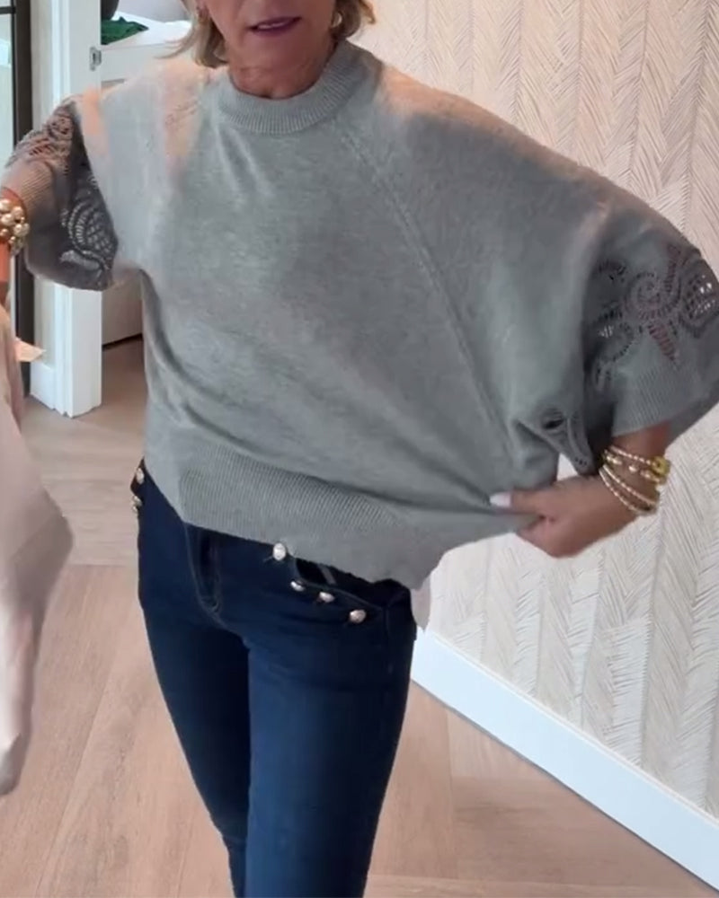 Turtleneck Three-Quarter Sleeve Jumper