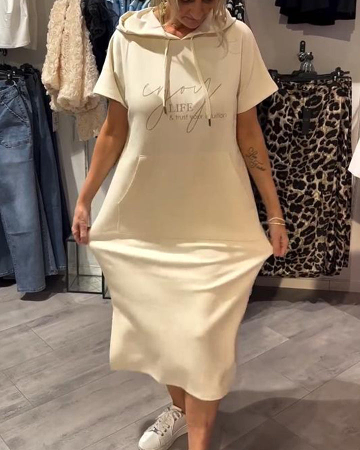 Hooded Casual Drawstring Dress