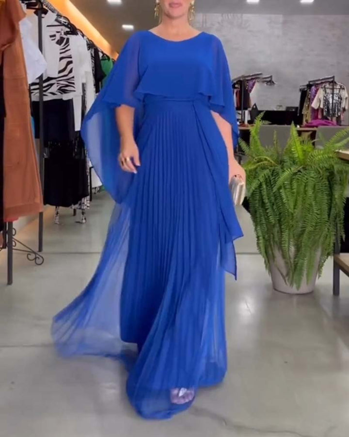 Round Neck A Line Maxi Dress