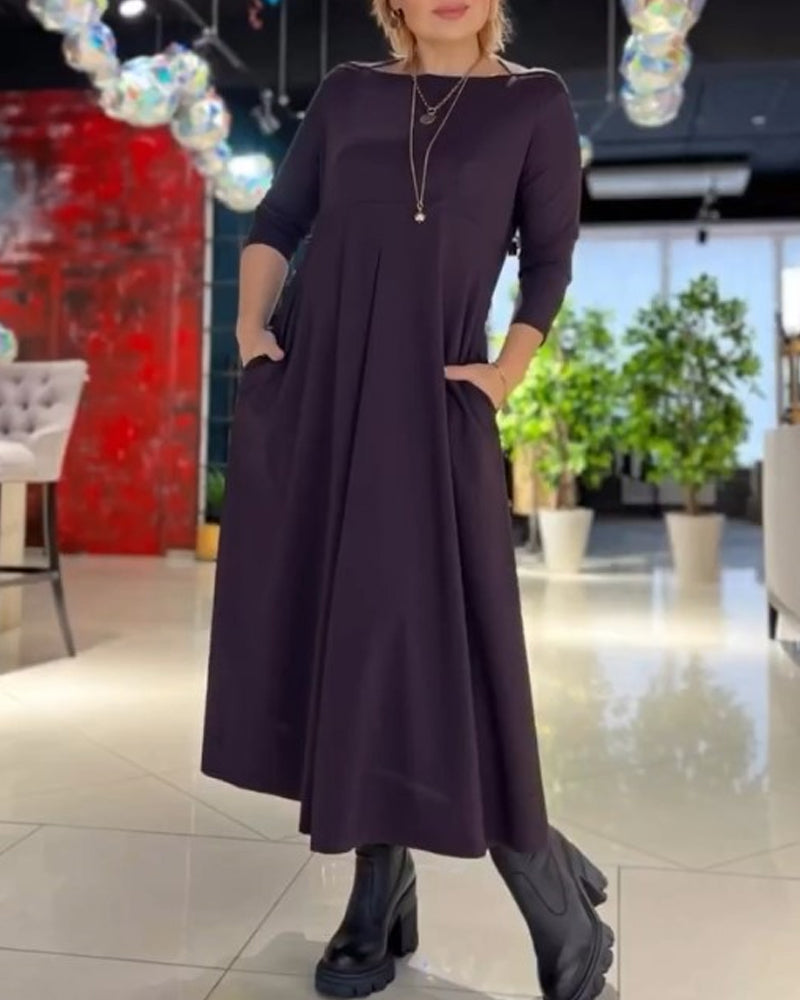 Elegant A-Line Long Sleeve Dress