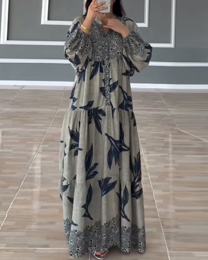 Casual Printed Long Sleeve Dress