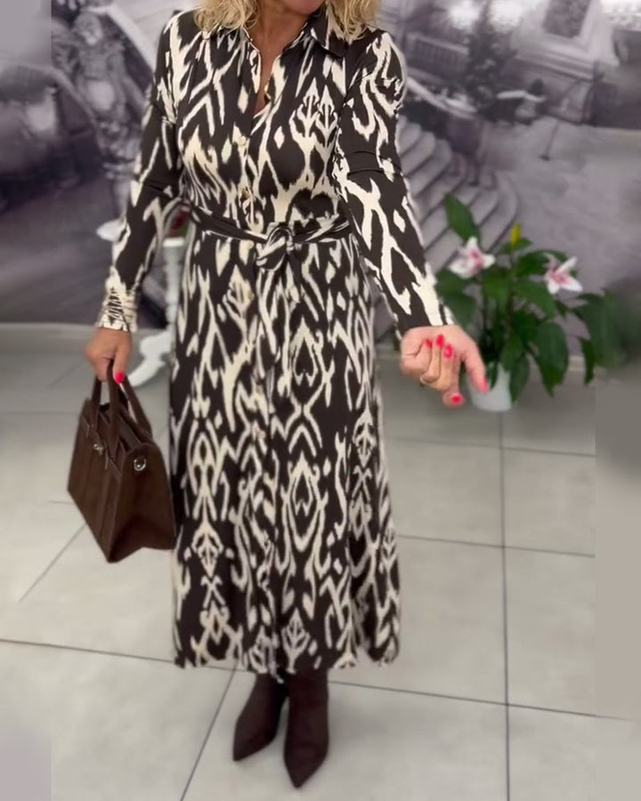 Geometric-Print Dress