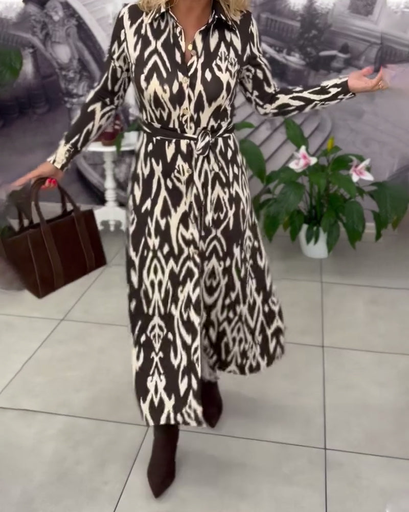 Geometric-Print Dress