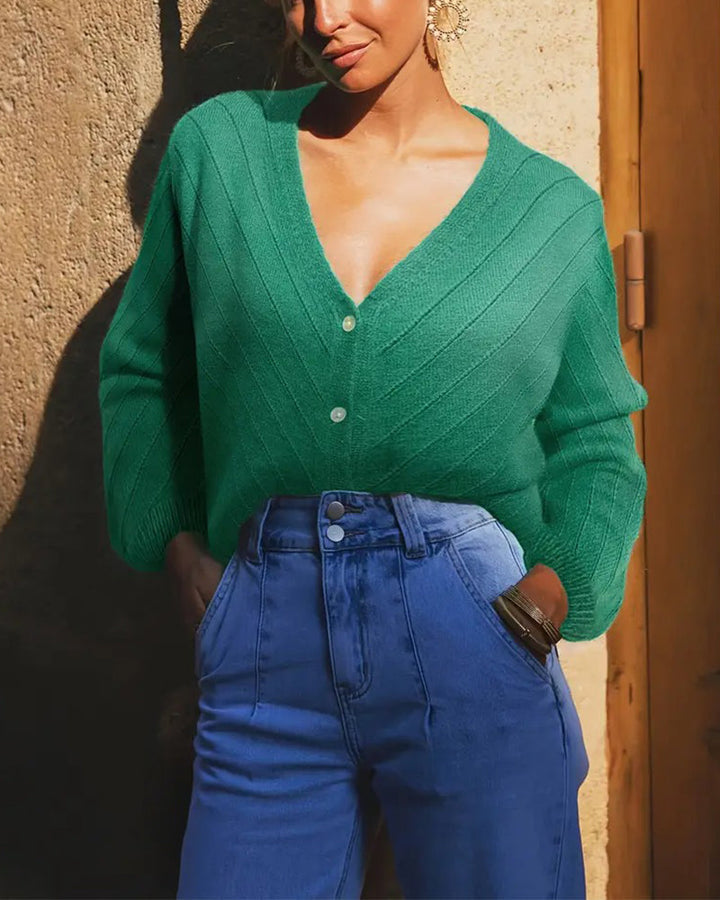 Vintage V-Neck Button-Down Cardigan