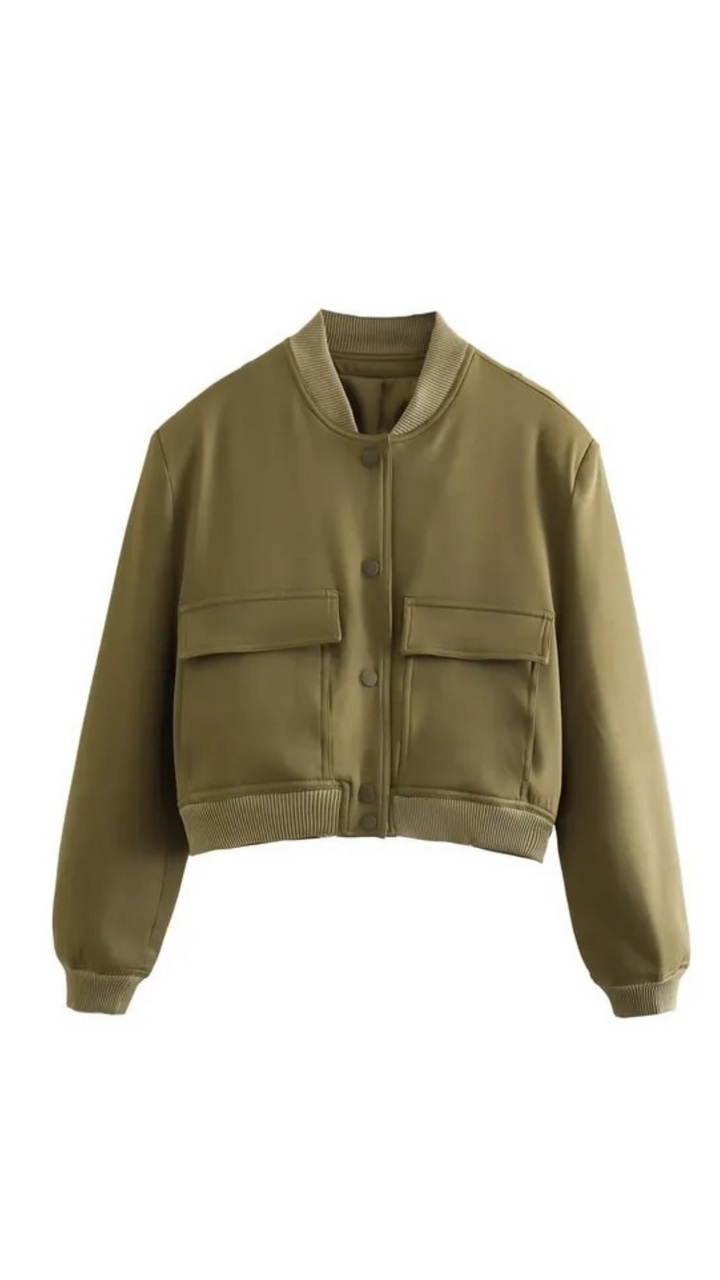 Rhea Button Down Bomber Jacket