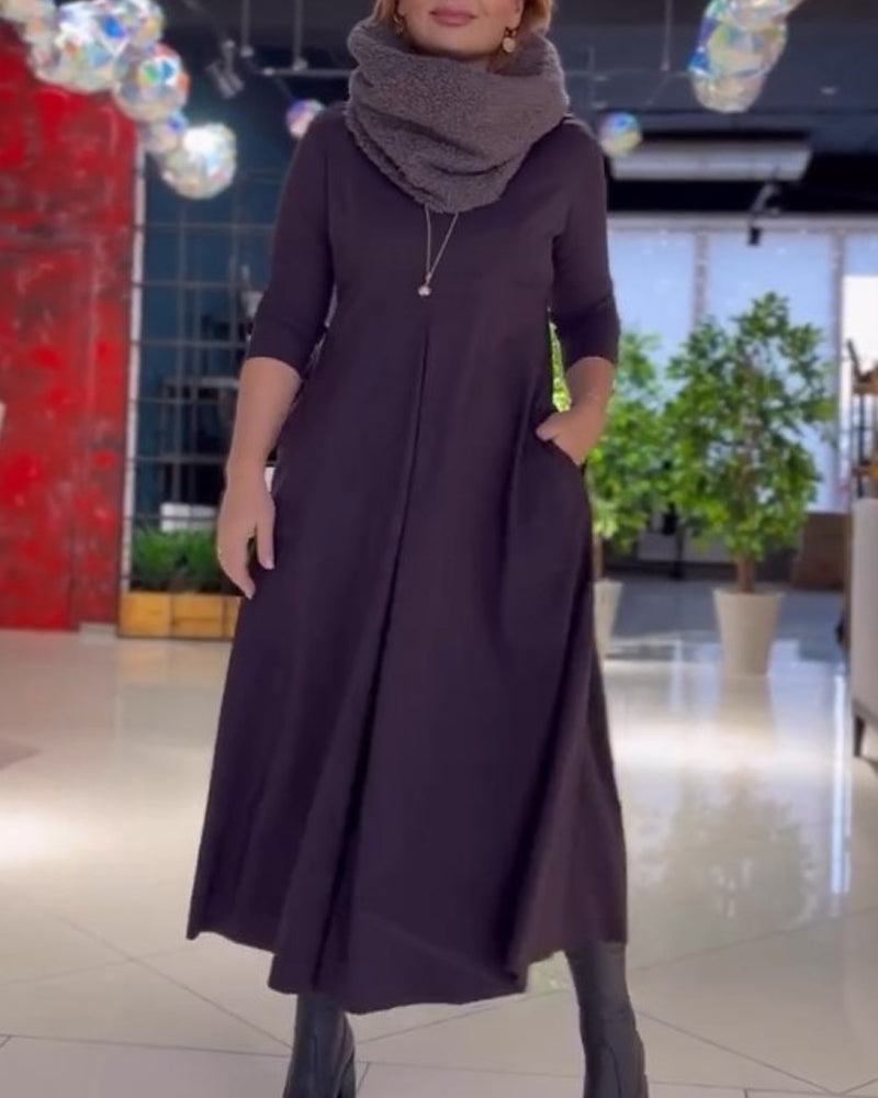 Elegant A-Line Long Sleeve Dress