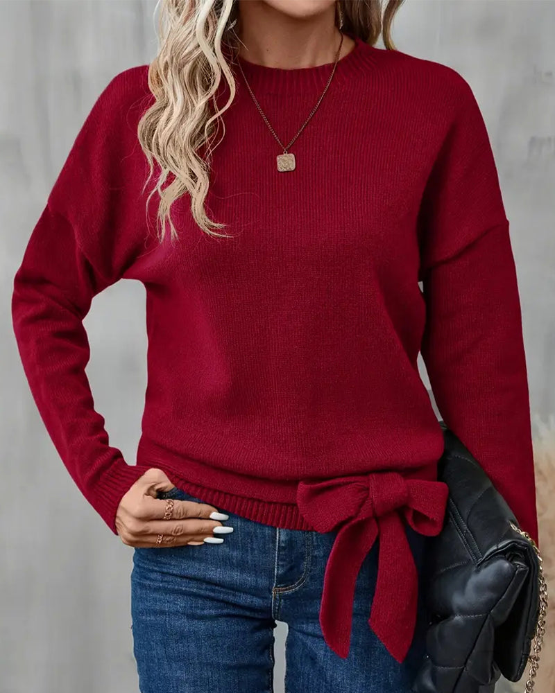 Round Neck Strap Design Sweater