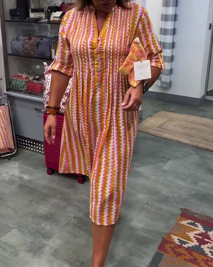 Wave Print Dress
