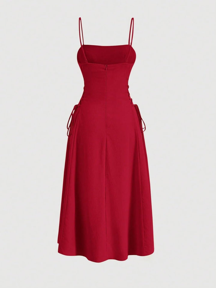 Vestido largo rojo con encanto elegante