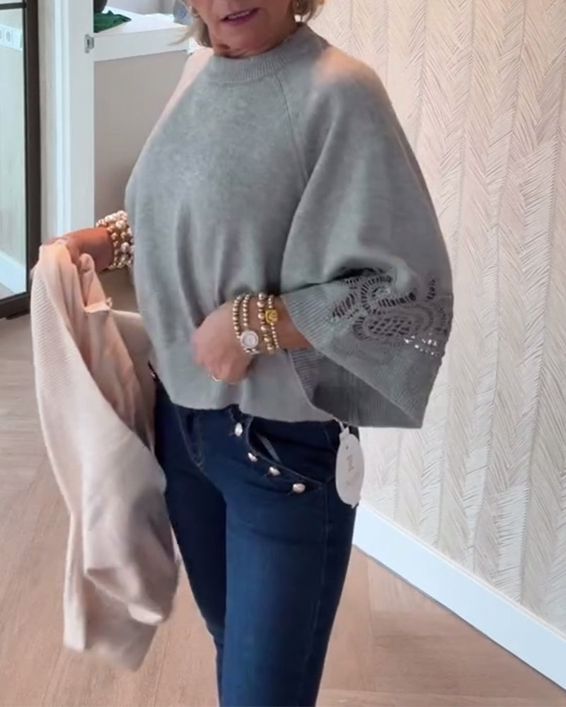 Turtleneck Three-Quarter Sleeve Jumper