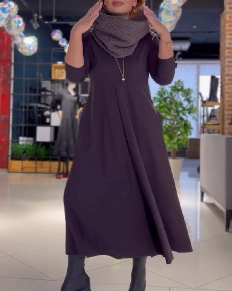 Elegant A-Line Long Sleeve Dress