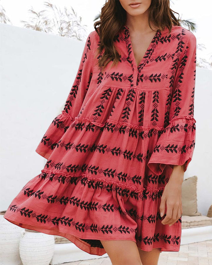 Fashion print elegant short dress