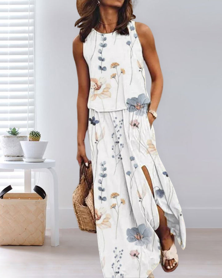 Sleeveless Dress in Floral Print