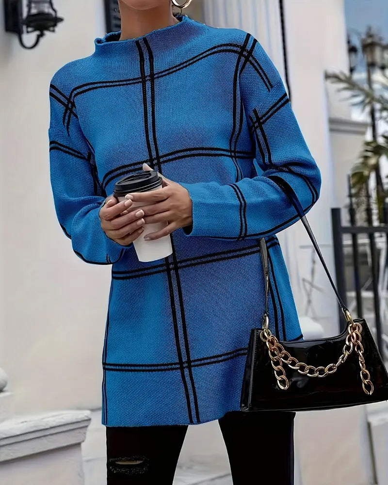 Fashionable Contrast Striped Sweater