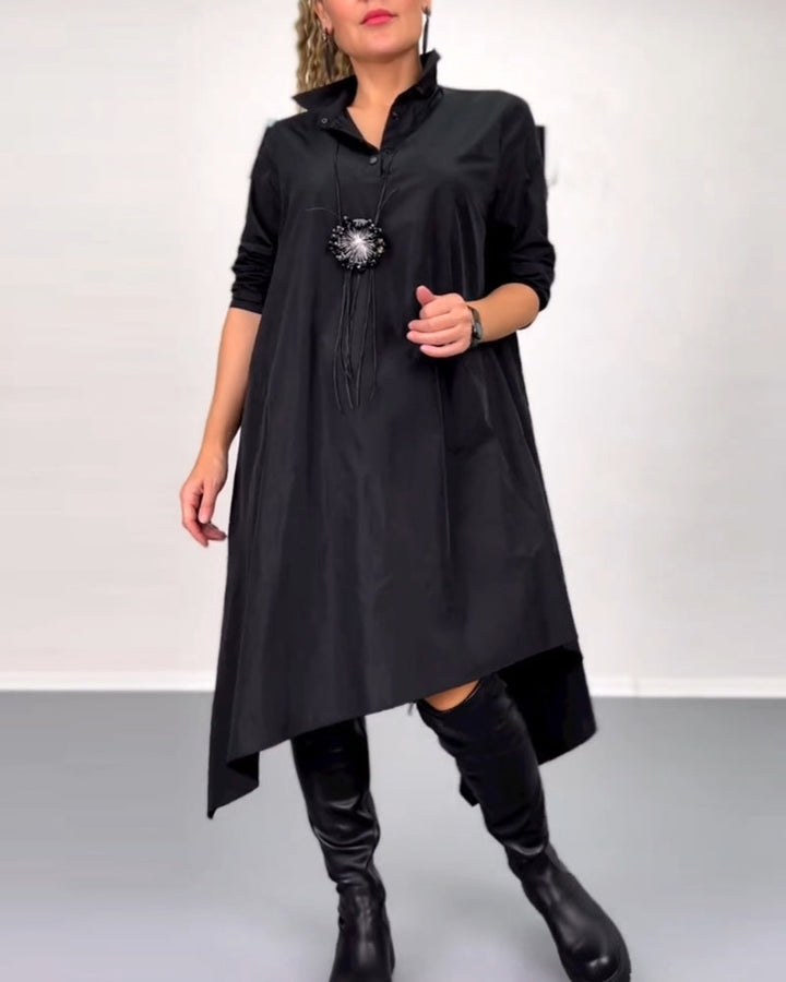 Solid color irregular casual dress