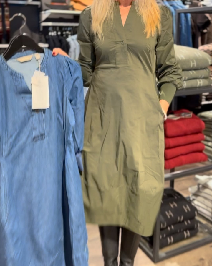 Casual Long Sleeve Button Dress