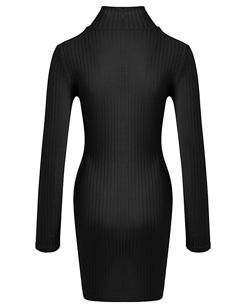 Solid Color Skinny Casual Dress
