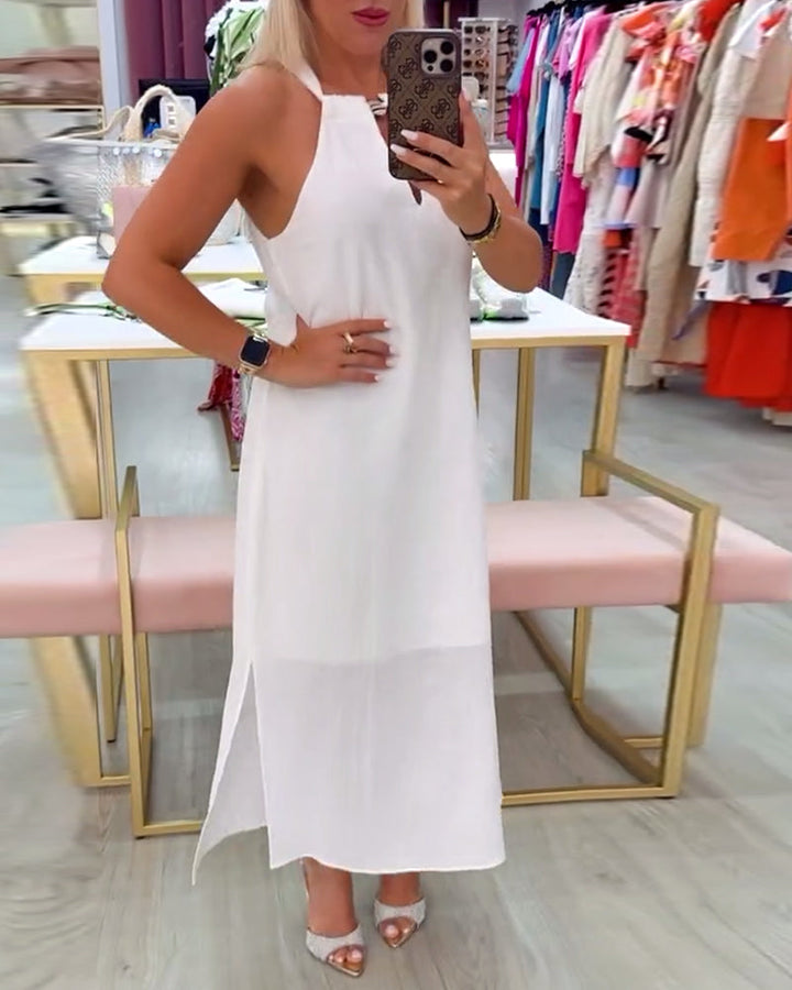 Sleeveless Elegant Solid Color Dress