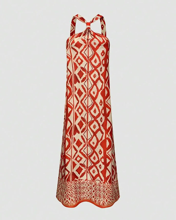 Halter Neck Bohemian Print Dress