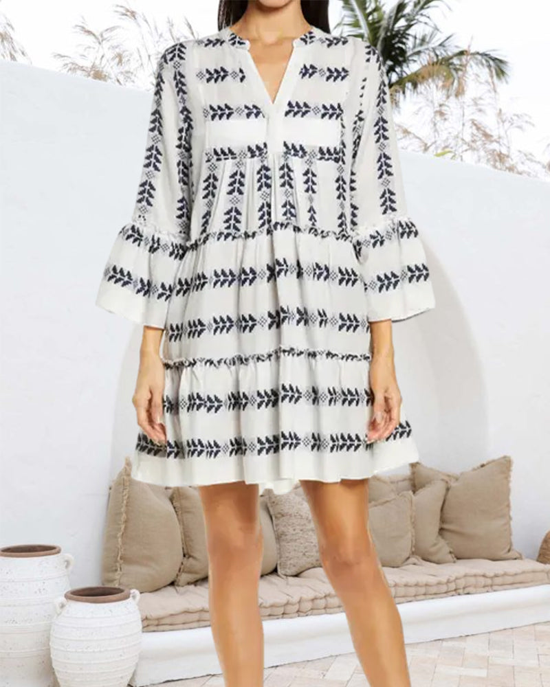 Fashion print elegant short dress