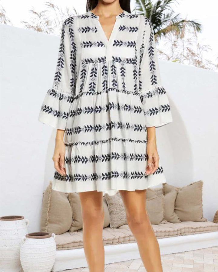 Fashion print elegant short dress